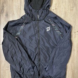 PELOTON Windbreaker Jacket Mens Size Small FA121 Full Zip Hooded Zip Pockets